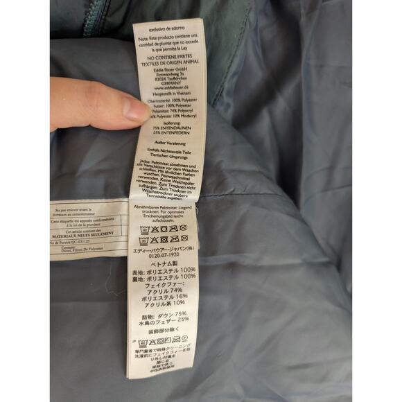 Eddie Bauer Puffer Jacket Womens XS EB550 Parka Gray Quilted Goose Down NO HOOD - Picture 16 of 16